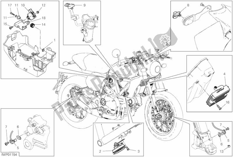 All parts for the 13d - Electrical Devices of the Ducati Scrambler Cafe Racer Thailand 803 2020